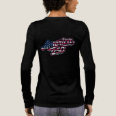 アメリカ建国250周年記念フラグスクリプトデザイン トライブレンドTシャツ (背面)
