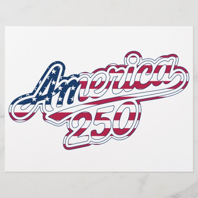 アメリカ建国250周年記念フラグスクリプトデザイン レターヘッド (正面)