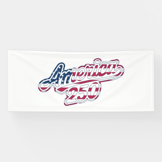 アメリカ建国250周年記念フラグスクリプトデザイン 横断幕 (横)