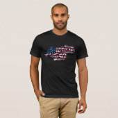 アメリカ建国250周年記念フラグスクリプトデザイン Tシャツ (正面フル)
