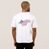アメリカ建国250周年記念フラグスクリプトデザイン Tシャツ (裏面フル)