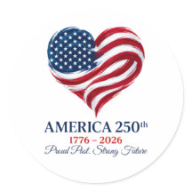 アメリカ建国250周年記念フラグハートステッカー