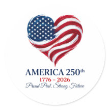 アメリカ建国250周年記念フラグハートステッカー