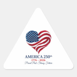 アメリカ建国250周年記念フラグハートステッカー 三角形シール