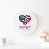 アメリカ建国250周年記念フラグハート時計 ラージ壁時計 (ホーム)