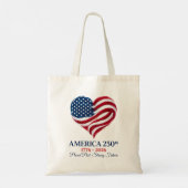 アメリカ建国250周年記念フラッグハートトート トートバッグ (裏面)