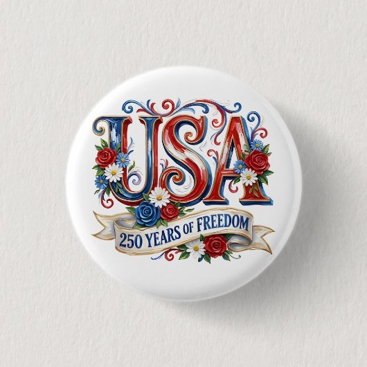 アメリカ建国250周年記念ボタン 缶バッジ (正面)
