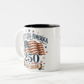 アメリカ建国250周年記念マグカップ 神の祝福を ツートーンマグカップ (正面左)