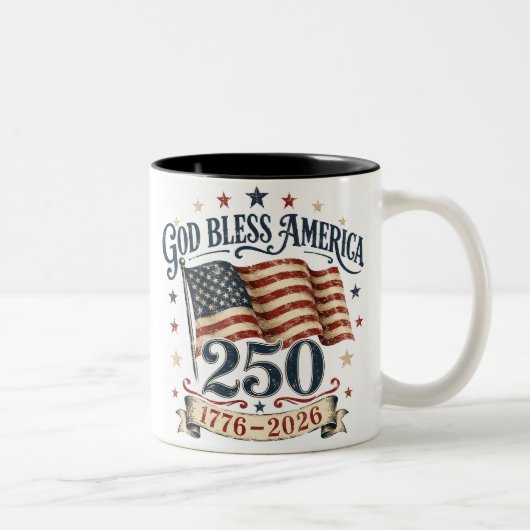 アメリカ建国250周年記念マグカップ 神の祝福を ツートーンマグカップ (右)