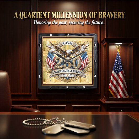 アメリカ建国250周年記念マジェスティックイーグル スクエア壁時計