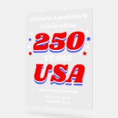 アメリカ建国250周年記念ランドマーク祝賀 アクリルサイン (傾斜)