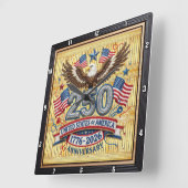 アメリカ建国250周年記念ロープデザイン時計 スクエア壁時計 (傾斜)