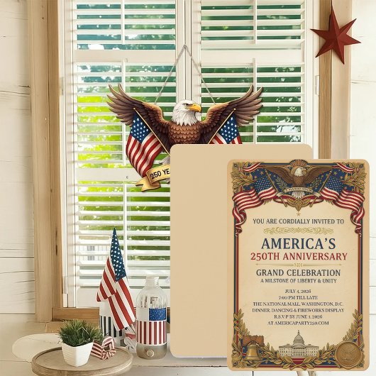 アメリカ建国250周年記念ヴィンテージ 招待状