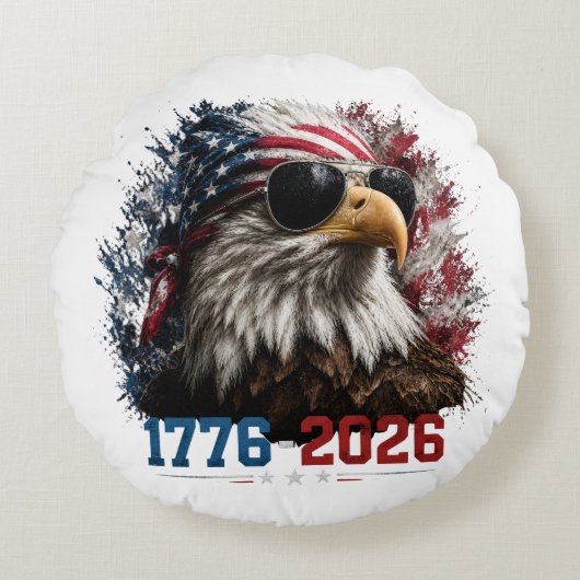アメリカ建国250周年記念国旗 1776–2026 ラウンドクッション (正面)