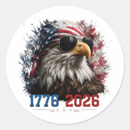 アメリカ建国250周年記念国旗 1776–2026 ラウンドシール