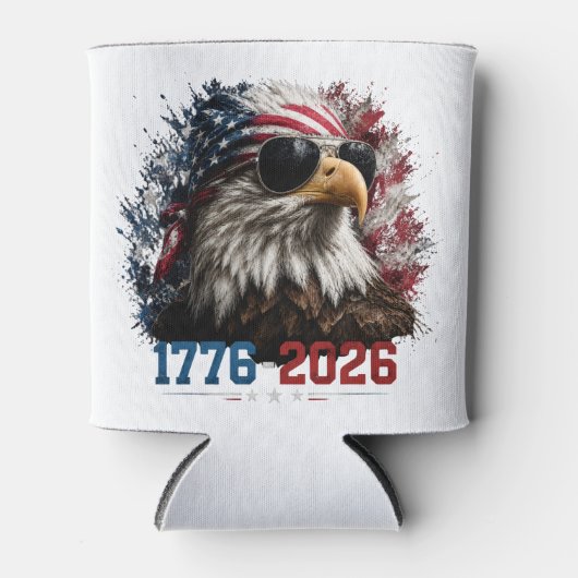 アメリカ建国250周年記念国旗 1776–2026 缶クーラー (正面)