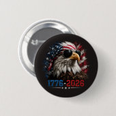アメリカ建国250周年記念国旗 1776–2026 缶バッジ (正面&裏面)