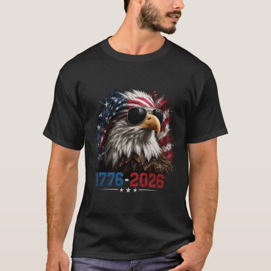 アメリカ建国250周年記念国旗 1776–2026 Tシャツ (正面)