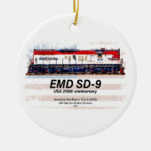 アメリカ建国250周年記念塗装 EMD SD-9機関車 セラミックオーナメント (正面)