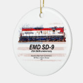 アメリカ建国250周年記念塗装 EMD SD-9機関車 セラミックオーナメント (左)