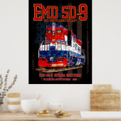 アメリカ建国250周年記念塗装 EMD SD-9機関車 ポスター (キッチン)