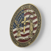アメリカ建国250周年記念愛国デザイン ラージ壁時計 (傾斜)
