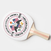 アメリカ建国250周年記念愛国ハクトウラシの紋章 卓球ラケット (横)