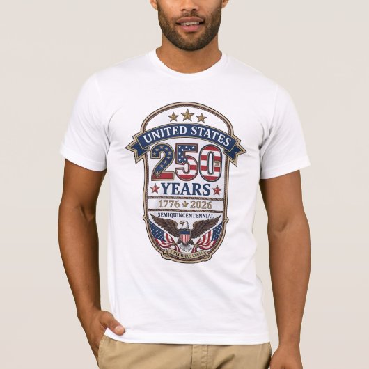アメリカ建国250周年記念愛国ハクトウワシ | 1776–2026 Tシャツ (正面)