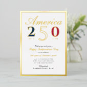 アメリカ建国250周年記念愛国ブルー 箔シーズンカード (立ち正面)