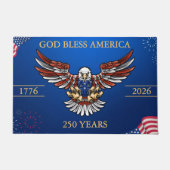アメリカ建国250周年記念愛国ワシデザイン ドアマット (正面)