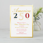 アメリカ建国250周年記念愛国赤デザイン 箔シーズンカード (立ち正面)
