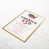 アメリカ建国250周年記念愛国赤色マップ 箔シーズンカード (回転した状態)