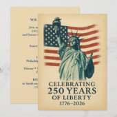 アメリカ建国250周年記念自由の女神の招待状 招待状 (正面/裏面)
