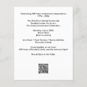 アメリカ建国250周年記念花火大会 1776-2026 レトロ チラシ (裏面)