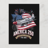 アメリカ建国250周年記念飛行機 インビテーションポストカード (正面)