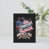 アメリカ建国250周年記念飛行機 インビテーションポストカード (スタンド正面)
