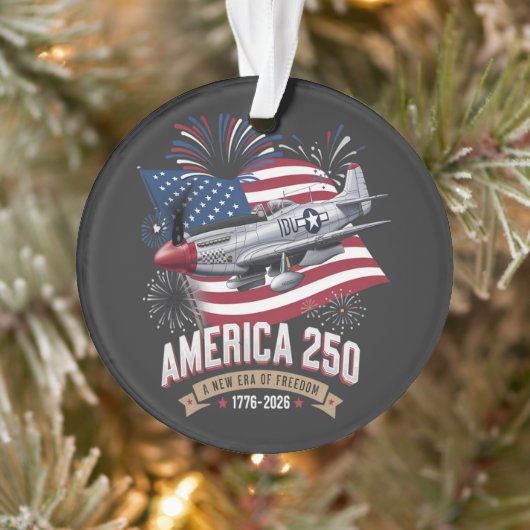 アメリカ建国250周年記念飛行機 オーナメント (ツリー)