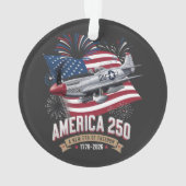 アメリカ建国250周年記念飛行機 オーナメント (裏面)