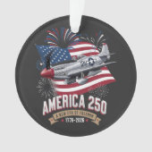 アメリカ建国250周年記念飛行機 オーナメント (正面)