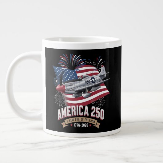 アメリカ建国250周年記念飛行機 ジャンボコーヒーマグカップ (左)