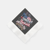 アメリカ建国250周年記念飛行機 縁ありカクテルナプキン (角)