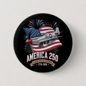 アメリカ建国250周年記念飛行機 缶バッジ (正面)