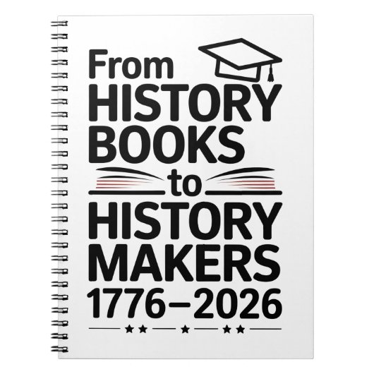 アメリカ建国250周年記念 アメリカの歴史書に残る人々 ノートブック (正面)