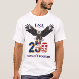 アメリカ建国250周年記念 アメリカワシシバイラスト Tシャツ
