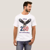 アメリカ建国250周年記念 アメリカワシシバイラスト Tシャツ (正面フル)