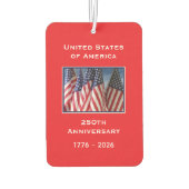アメリカ建国250周年記念 アメリカ国旗 赤 カー用品 カーエアーフレッシュナー (裏面)