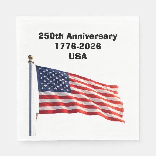 アメリカ建国250周年記念 アメリカ愛国心あふれる記念グッズ スタンダードランチョンナプキン (正面)