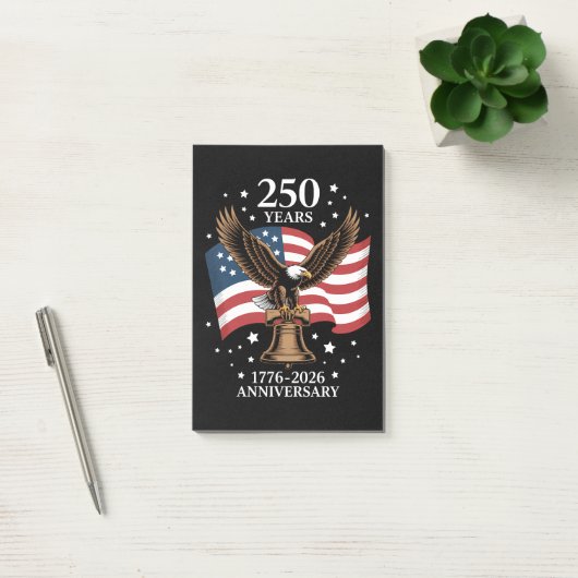 アメリカ建国250周年記念 イーグル&フラッグ 1776-2026 ポストイット (オフィス)