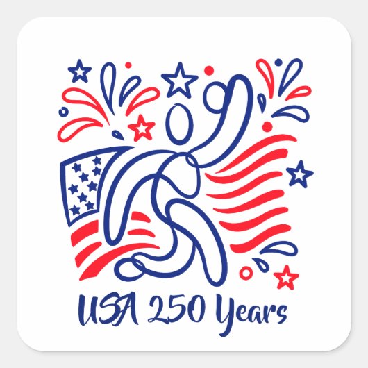 アメリカ建国250周年記念 スクエアシール (正面)