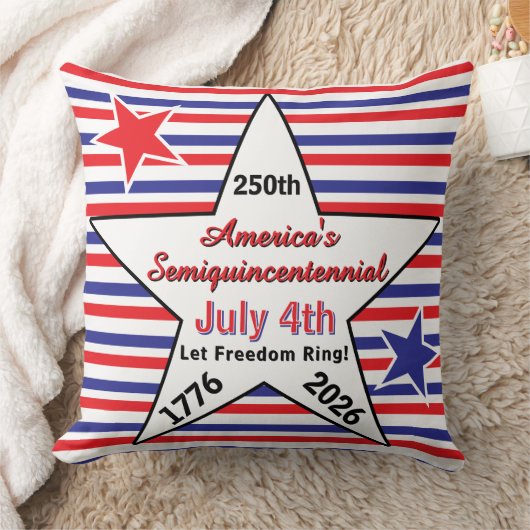 アメリカ建国250周年記念 スター ストライプス クッション (ブランケット)